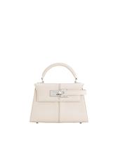 Bolsa feminina JW PEI Elise de material vegano branco com alça superior