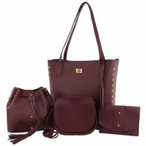 Bolsa Feminina Kit 4 Peças Sacola Média e Nécessaire