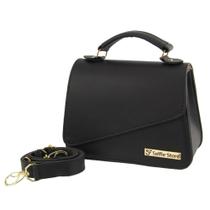 Bolsa Feminina Lolita: Pequena de Mão e Tiracolo Transversal com Detalhe em Metal SF.