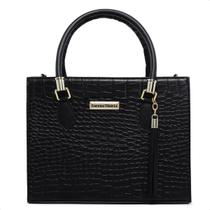 Bolsa feminina loreca material croco bolsa ctransversal e com alça lateral removivel