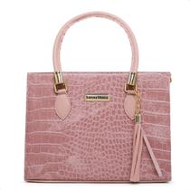 Bolsa feminina loreca material croco bolsa ctransversal e com alça lateral removivel