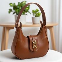 Bolsa Feminina Lua Baguete Média De Ombro Estilosa Casual