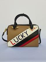 Bolsa Feminina Mão Ombro Transversal Estruturada Média Estilosa Bau Casual Alça Tiracolo Shopbag Lucky Girl