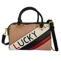 Bolsa Feminina Mão Ombro Transversal Estruturada Média Estilosa Bau Casual Alça Tiracolo Shopbag Lucky Girl Bolsa Feminina Mão Ombro Transversal Estruturada Média Estilosa Bau Casual Alça Tiracolo Shopbag Lucky Girl