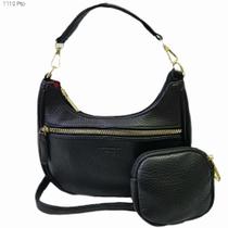 Bolsa Feminina Mão / Transversal Kit 2 pçs com Mini Necessaire Porta Chaves / Moedas 1110