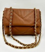 Bolsa feminina matelassê de couro legítimo Bolsa feminina matelassê de couro legítimo