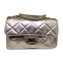 Bolsa feminina media alca de corrente 251 ouro metalizado 2128 om Bolsa feminina media alca de corrente 251 ouro metalizado 2128 om