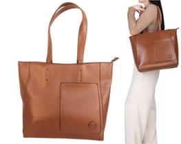 Bolsa Feminina Média Bolsa Lateral com Bolsos Internos e Externos Tote Grande