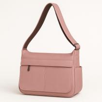 Bolsa Feminina Média com Bolso Antifurto Alça de Ombro e Transversal Divisórias Casual Dia a Dia Prática