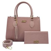 Bolsa Feminina Média de Ombro + Carteira Kit Com 2 Peças Bolsa Feminina Média de Ombro + Carteira Kit Com 2 Peças