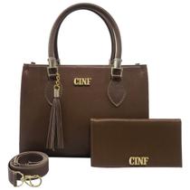 Bolsa Feminina Média de Ombro + Carteira Kit Com 2 Peças Bolsa Feminina Média de Ombro + Carteira Kit Com 2 Peças