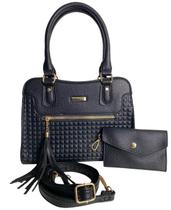 Bolsa Feminina Média Preta TRansversal Ombro Couro Social!!!
