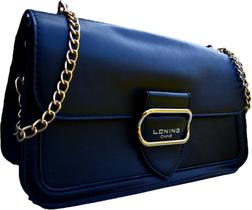 Bolsa Feminina Média Transversal Tiracolo Baguete Alça Corrente Elegante Social Preta