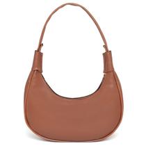 Bolsa Feminina Meia Lua Branca Pequena skybag Estilosa Cor:Marrom Caramelo