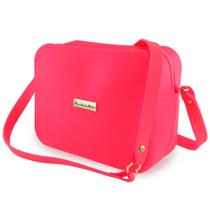 Bolsa Feminina Mini Bag Injetada Transversal Lançamento Cores Azul Verde Laranja Pink Preto Nude