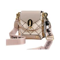Bolsa Feminina Mini Crossbody Cravejada - Com Bordado Argyle e Corrente