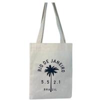 Bolsa Feminina Mini Ecobag 100% algodão Estampa RJ +55 21 Bolsa Feminina Mini Ecobag 100% algodão Estampa RJ +55 21