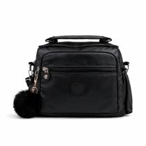 Bolsa Feminina Moderna Transversal Nylon Impermeável Bolsos Zíper Alça Ajustável Tiracolo Casual