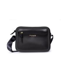 Bolsa Feminina Moleca Transversal Pequena com Bolso Preta Bolsa Feminina Moleca Transversal Pequena com Bolso Preta