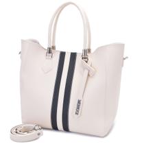 Bolsa feminina Moncci Sacola Grande Marfim com detalhes preto Bolsa feminina Moncci Sacola Grande Marfim com detalhes preto