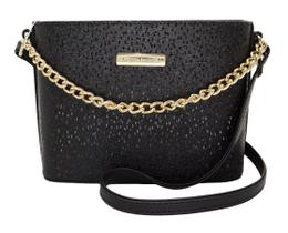 Bolsa Feminina Monica Sanches 3695 Glitter Verniz Line Preto