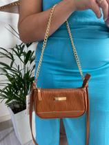 Bolsa feminina monica sanches 3787 fendi caramelo/rustic caramelo