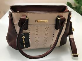 Bolsa Feminina Nude com Chocolate - Queen