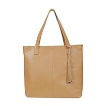 Bolsa Feminina Nude Shopbag Grande Tiracolo Ombro em Couro Metais Dourados Bolsas Femininas Madamix