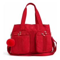 Bolsa Feminina Nylon Grande Multi Bolsos Alça Transversal Ajustável Colorida Trabalho Moderna