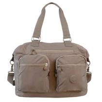 Bolsa Feminina Nylon Grande Ombro Tiracolo Multi Compartimentos Zíper Dia a Dia Trabalho