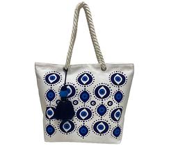 Bolsa Feminina Olho Grego Branca Verão Praia Piscina Sol Feminina Linda Bolsa Feminina Olho Grego Branca Verão Praia Piscina Sol Feminina Linda