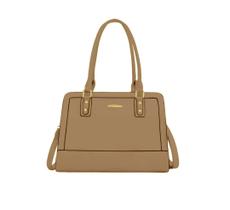 Bolsa Feminina Ombro Lisa Detalhe Placa Metal
