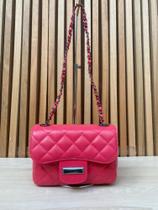 Bolsa feminina ombro transversal alça corrente reforçada