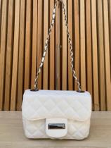 Bolsa feminina ombro transversal alça corrente reforçada