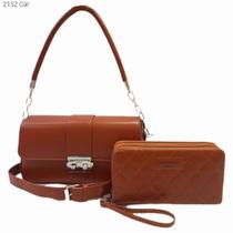 Bolsa Feminina Ombro / Transversal Kit 2 pçs com Carteira de Ziper 2152 Bolsa Feminina Ombro / Transversal Kit 2 pçs com Carteira de Ziper 2152