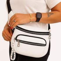 Bolsa Feminina Ombro Transversal Pochete material sintético Pequena com Divisórias Moderna Casual