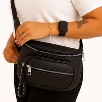 Bolsa Feminina Ombro Transversal Pochete material sintético Pequena com Divisórias Moderna Casual