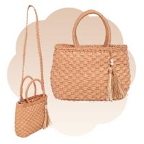 Bolsa Feminina Palha Correia De Ombro Com Alça + Pingente Bolsa Feminina Palha Correia De Ombro Com Alça + Pingente