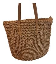 Bolsa Feminina Palha Ombro Resistente Moderna Praia Media