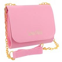 Bolsa Feminina Pequena Alça Corrente Lateral Transversal Tiracolo