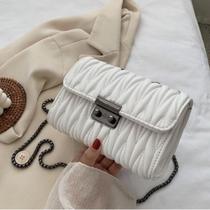 Bolsa Feminina Pequena Alça Corrente Transversal Resistente Acolchoada