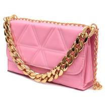 Bolsa Feminina Pequena Com Alça De Corrente Grossa Festa Balada Blogueira TikTok - Rosa Claro