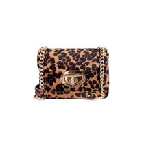 Bolsa feminina pequena de couro animal print onça Adriana