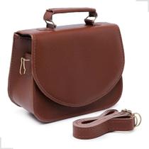 Bolsa feminina pequena de mão mini bag transversal compacta marrom