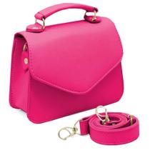 Bolsa feminina pequena de mão mini bag transversal compacta rosa - generica Bolsa feminina pequena de mão mini bag transversal compacta rosa - generica