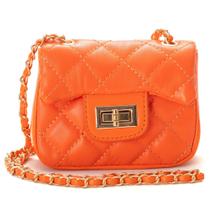 Bolsa Feminina Pequena Mini Bag Alça De Corrente Transversal Laranja - STAR SHOP