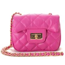 Bolsa Feminina Pequena Mini Bag Alça De Corrente Transversal Rosa Pink