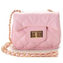 Bolsa Feminina Pequena Mini Bag Alça De Corrente Transversal Rosa