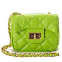 Bolsa Feminina Pequena Mini Bag Alça De Corrente Transversal Verde