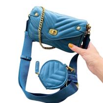 Bolsa Feminina Pequena Transversal Alça Corrente Com Porta Moedas Lançamento